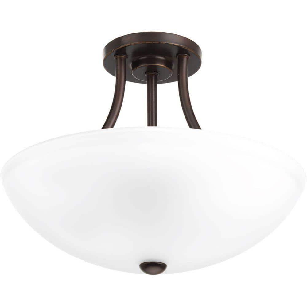 Gather Collection 2-Light Antique Bronze Semi-Flush Mount - Hercitys