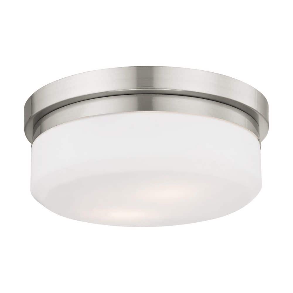 Stratus 2 Light Brushed Nickel Flush Mount or Wall Mount - Hercitys