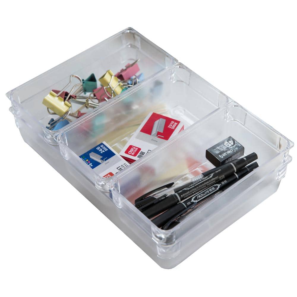 Clear Plastic Drawer Organizers (Set of 4) - Hercitys