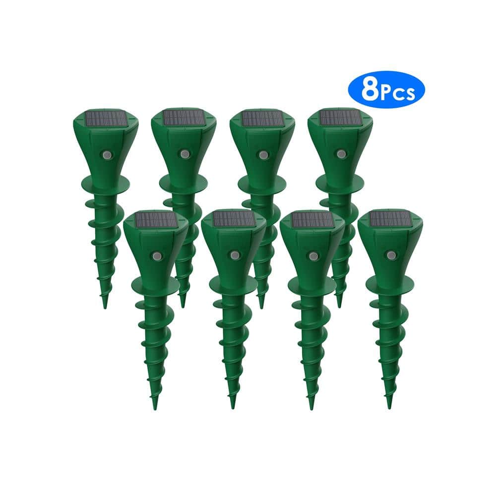 Solar Powered Animal Repeller Outdoor Ultrasonic for Mole Gopher Vole Rat Pest Repellant Trap (8-Pack) - Hercitys