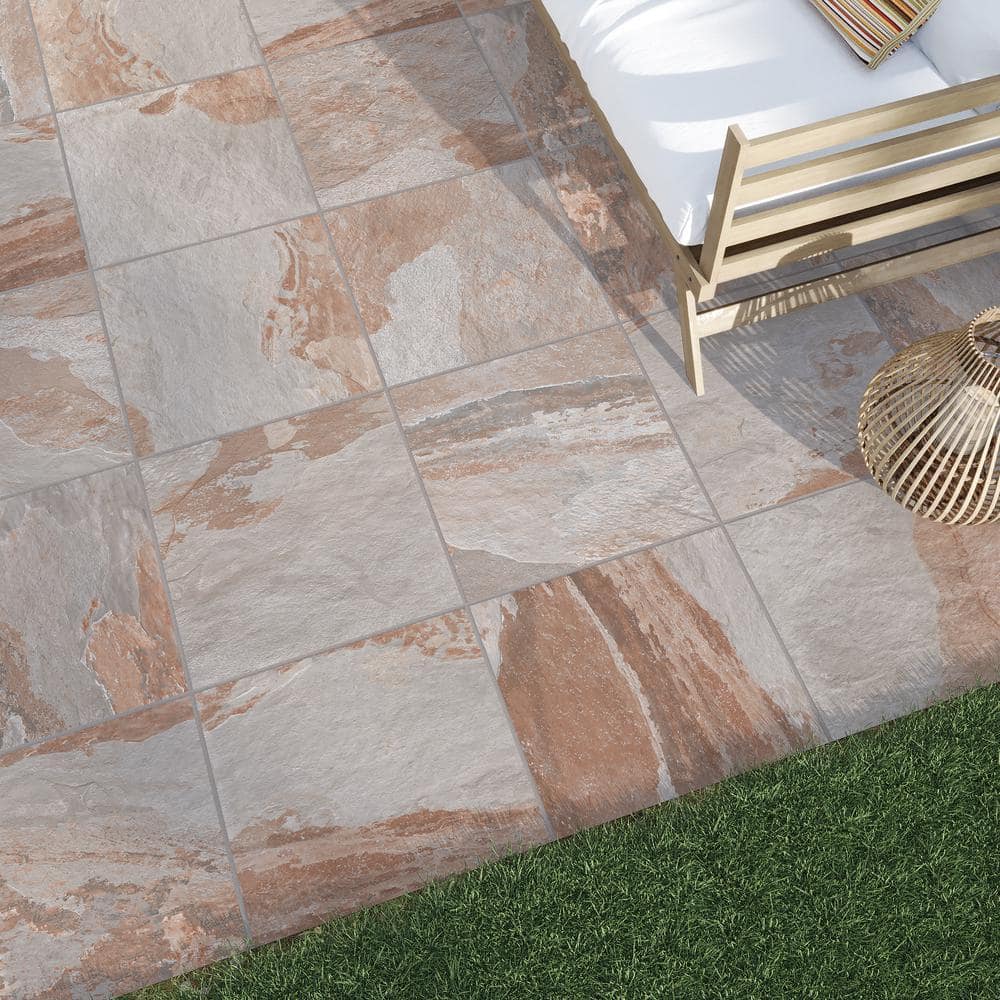 Flagstone Natural Cleft 24 in. x 24 in. x 0.75 in. Stone Look Porcelain Paver (Case of 2) - Hercitys