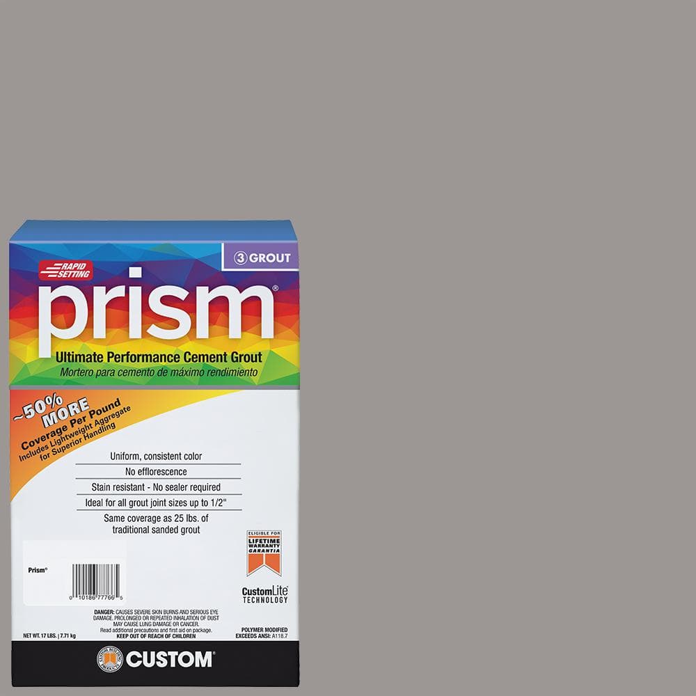Prism #165 Delorean Gray 17 lb. Ultimate Performance Rapid Setting Grout - Hercitys