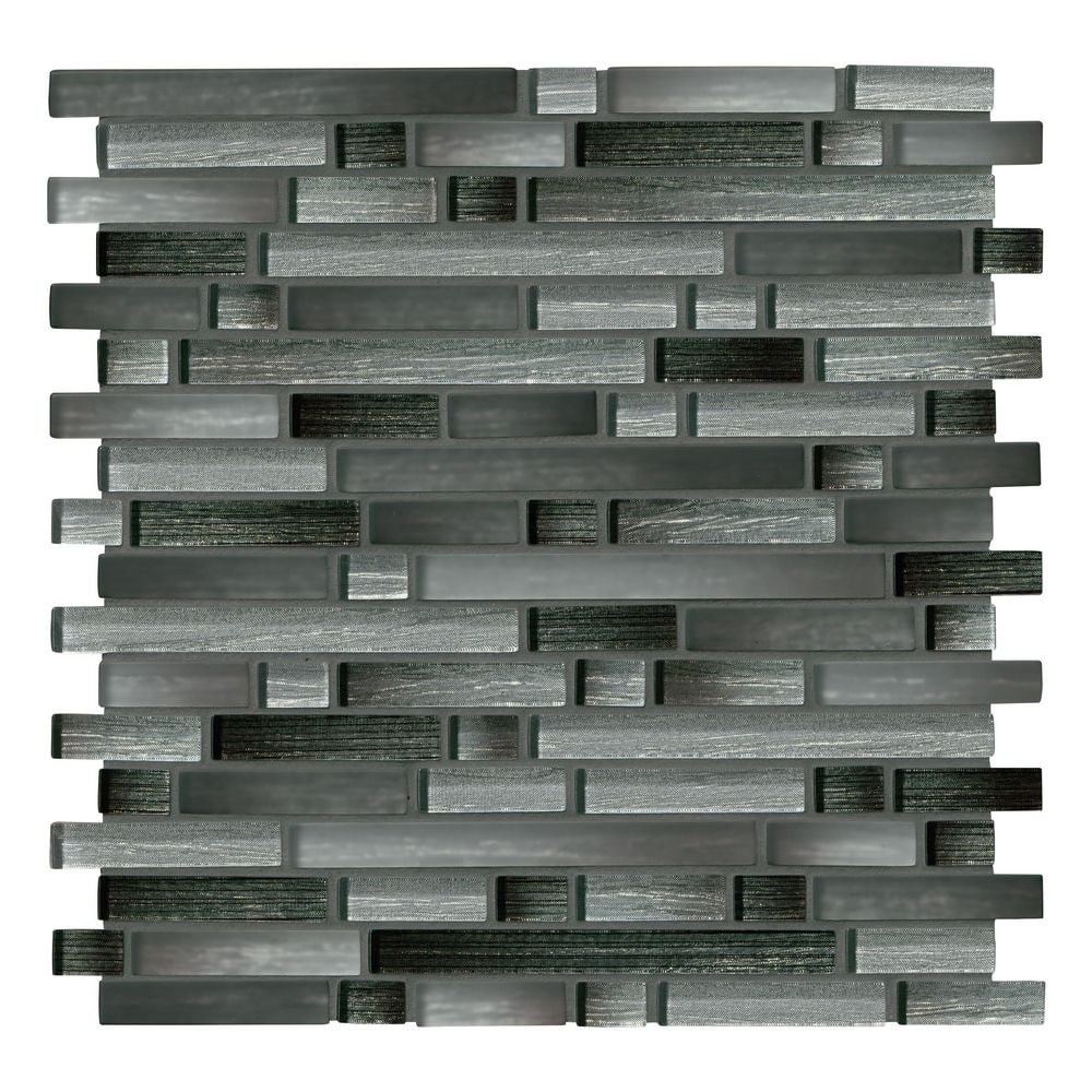 Stormy Tide Interlocking 12 in. x 12 in. x 0.31 in. Glass Mesh-Mounted Mosaic Wall Tile (9.8 sq. ft./Case) - Hercitys