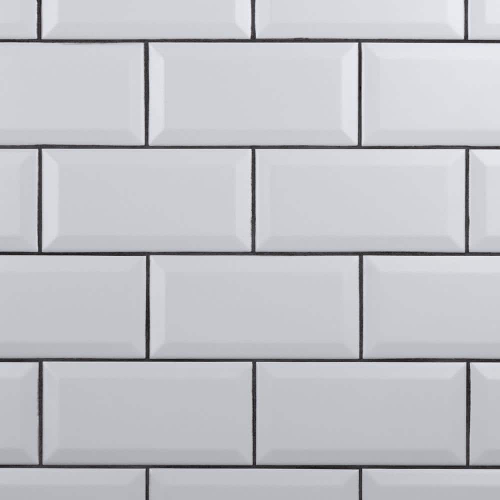 Crown Heights Beveled Matte White 3 in. x 6 in. Ceramic Wall Tile (5.72 sq. ft./Case) - Hercitys
