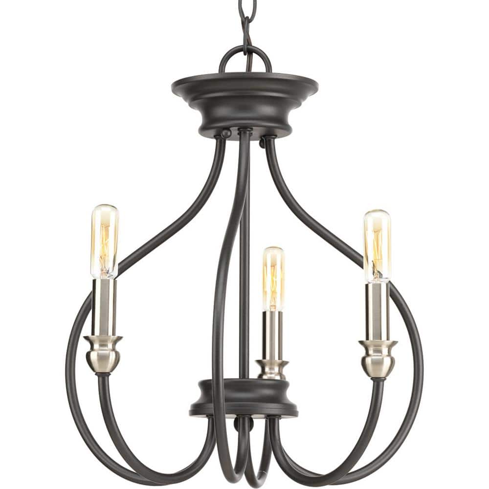 Whisp Collection 3-Light Graphite Semi-Flush Mount - Hercitys
