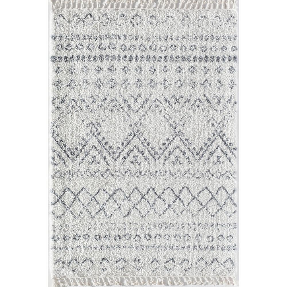 Mason Shag Shadow Gray 5 ft. x 7 ft. Rectangle Oriental Polypropylene Area Rug - Hercitys