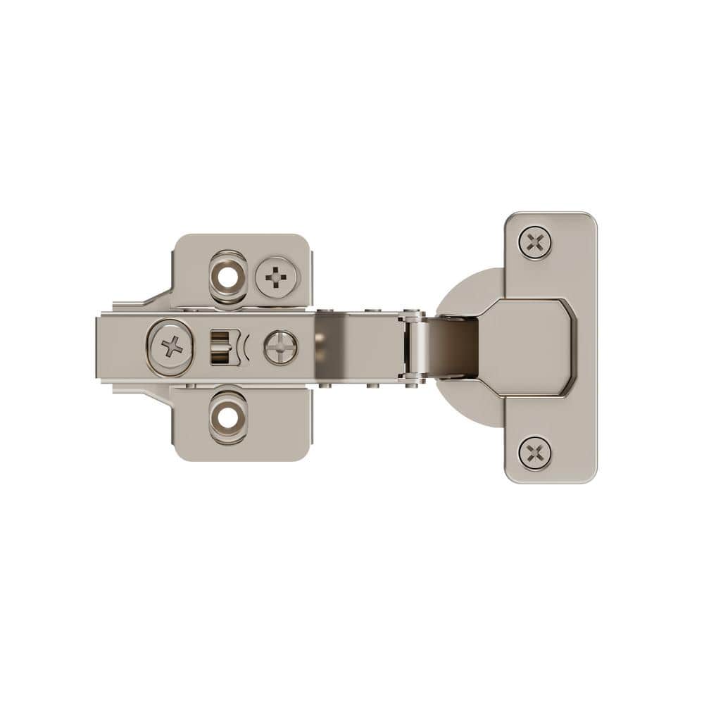 Nickel 1/2 in.  13mm  Overlay Frameless Soft Close Euro Concealed Cabinet Hinges (2-Pack) - Hercitys