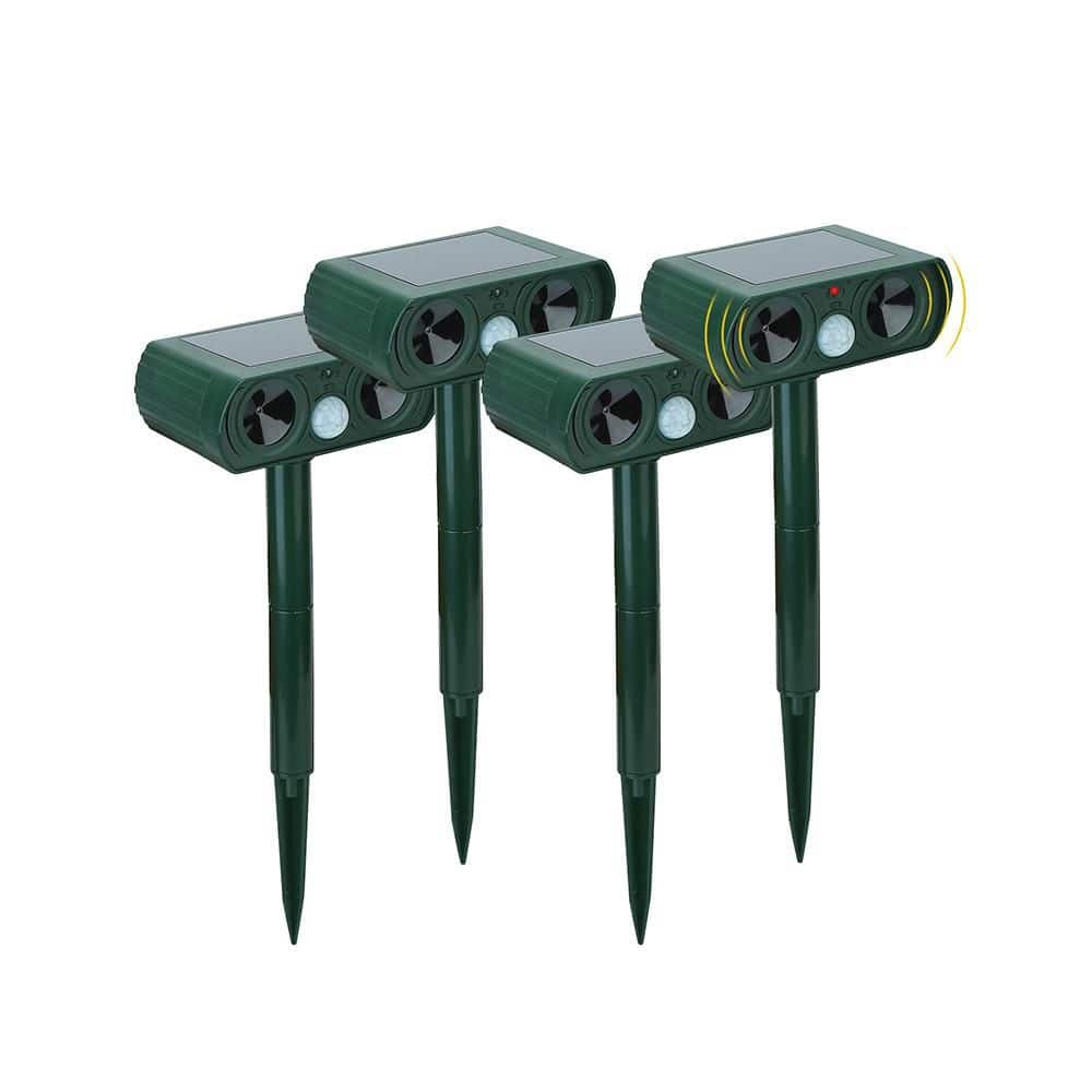 Motion Sensor Repeller Outdoor Ultrasonic for Deer Raccoon Cat Dog Rabbit Squirrel Bird Pest Repellant Trap (4-Pack) - Hercitys