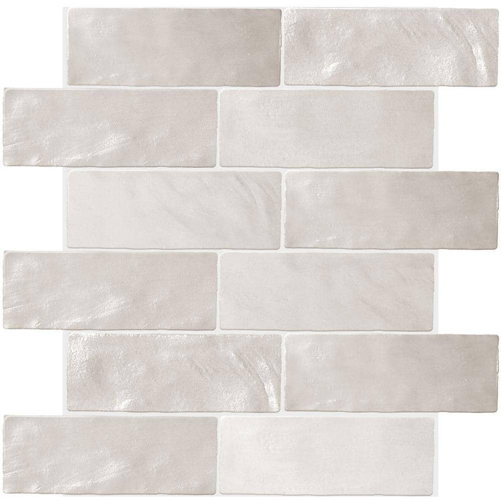 White 2.5 in. x 8 in. Polished and Honed Ceramic Subway Mosaic Tile (50 Cases/269 sq. ft./Pallet) - Hercitys