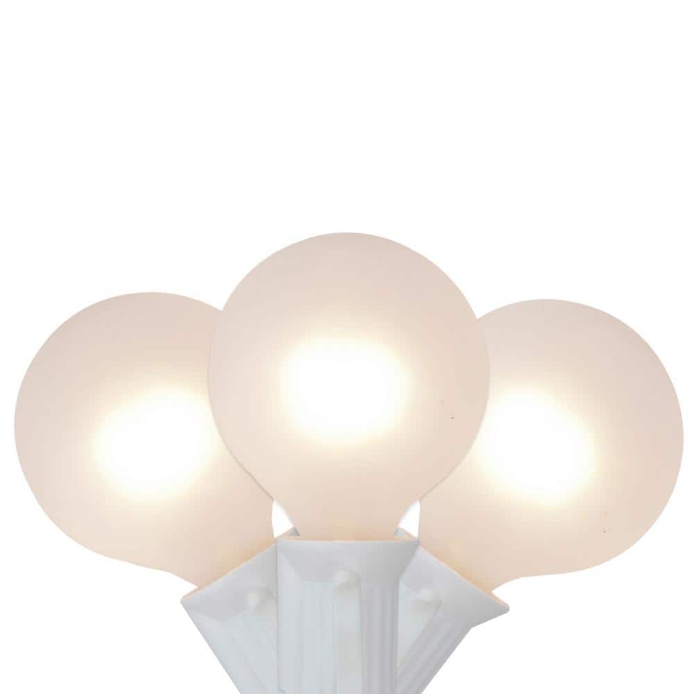 9 ft. 10-Count Frosted White Incandescent Globe Christmas Light Set with White Wire - Hercitys