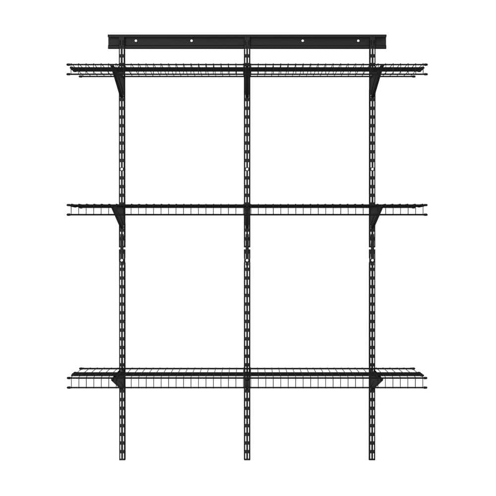 MaxLoad 48 in. W x 16.93 in. D Black 3-Shelf Steel Garage Wall Shelf System - Hercitys