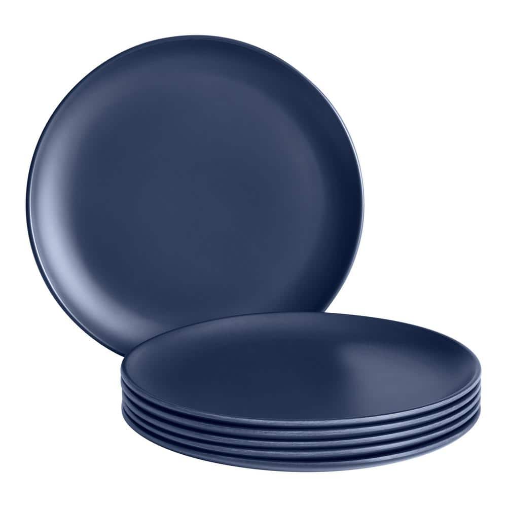 Taryn Melamine Salad Plates in Matte Midnight Blue (Set of 6) - Hercitys