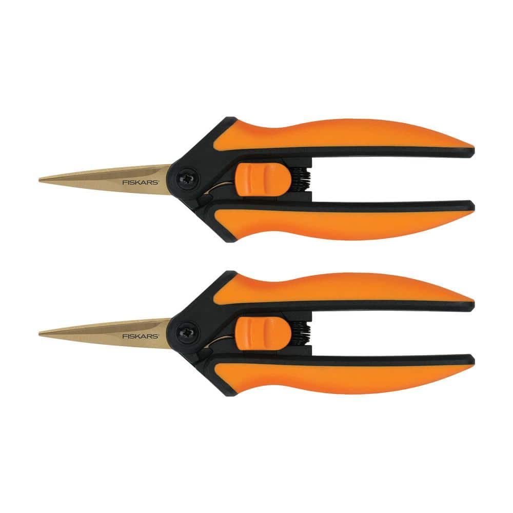 6 in. Titanium Micro-Tip Pruning Shears with Softgrip Handles (2-Pack) - Hercitys
