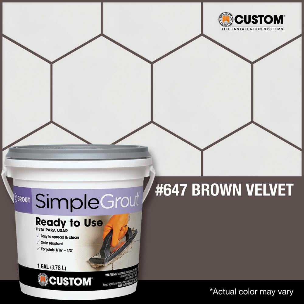 SimpleGrout #647 Brown Velvet 1 qt. Pre-Mixed Grout - Hercitys