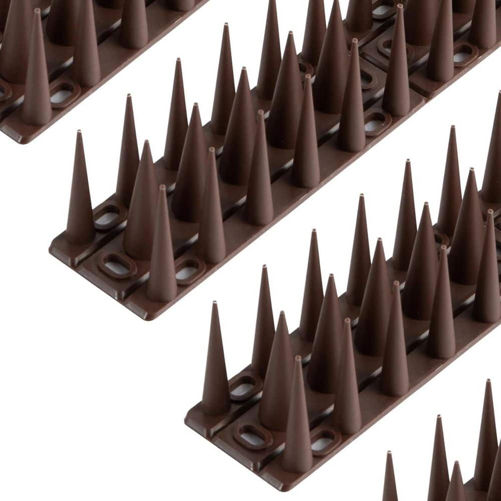 Plastic Bird Spikes 12.5 in. Length 1.37 in. Width 1.5 in. Height Brown - Hercitys