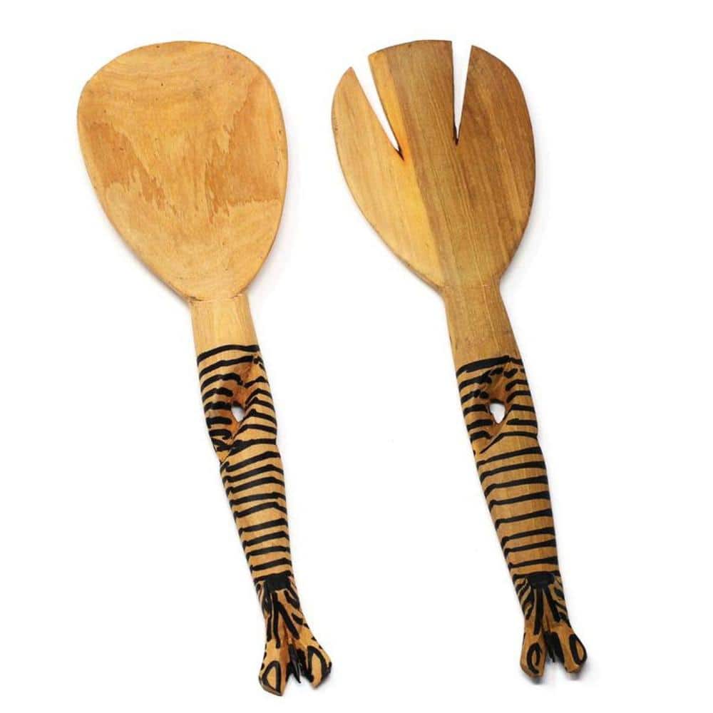 Twisted Handles African Zebra Serving Set - Hercitys