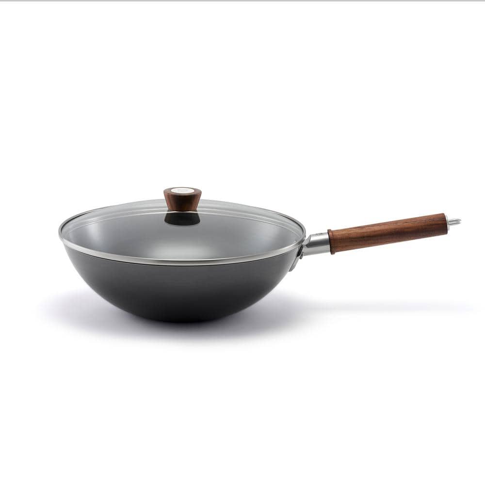 Dragon 12 inch Carbon Steel Wok with Lid - Hercitys