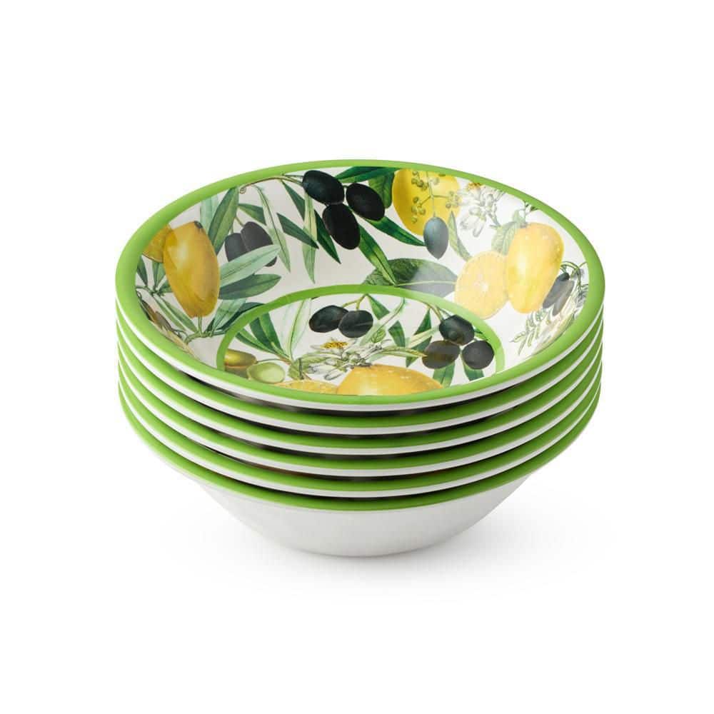 Limone 22 fl. oz. Multi-Colored Melamine All Purpose Bowl (Set of 4) - Hercitys