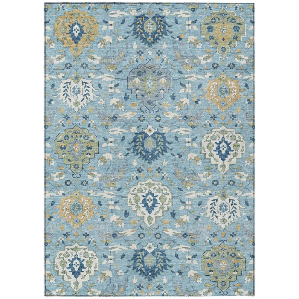 Chantille Machine Washable Indoor/Outdoor Abstract ACN1026 Sky 5 ft. x 7 ft. 6 in. Area Rug - Hercitys