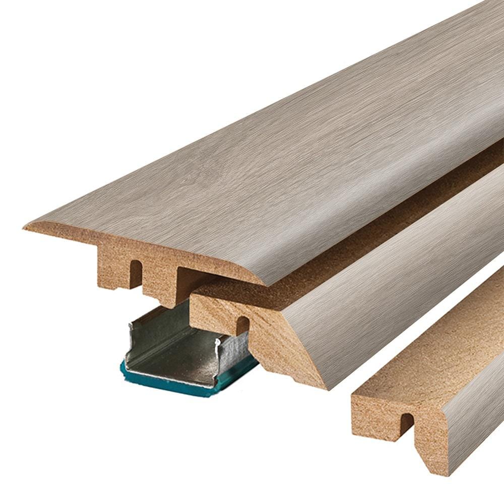 Alpaca 0.75 in. T x 2.37 in. W x 78.7 in. L Textured Wood Look Laminate Moulding/Trim 4 in 1 Molding - Hercitys