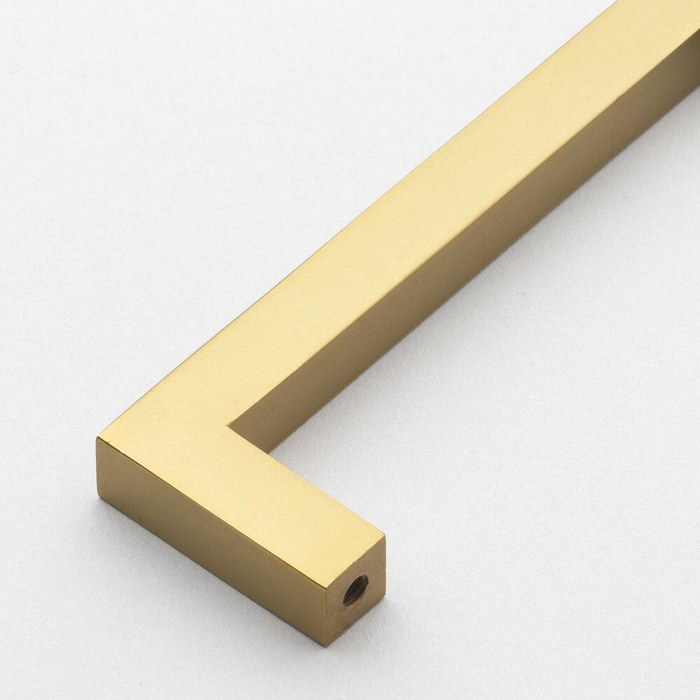6-1/4 in. Brass Gold Solid Square Slim Cabinet Bar Pull (10-Pack) - Hercitys
