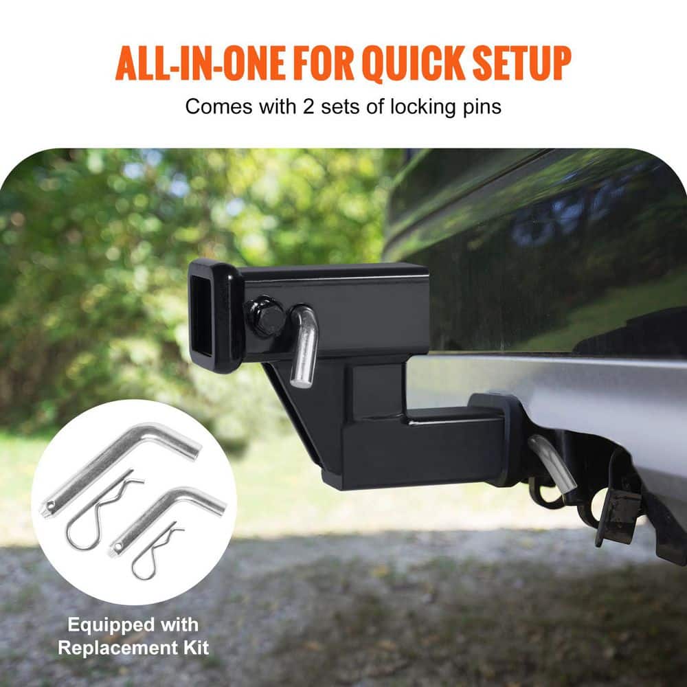 Trailer Hitch Riser, Trailer Receiver Hitch Extender Extension Adapter, for 2 in. Receiver with 4 in. Rise/Drop - Hercitys