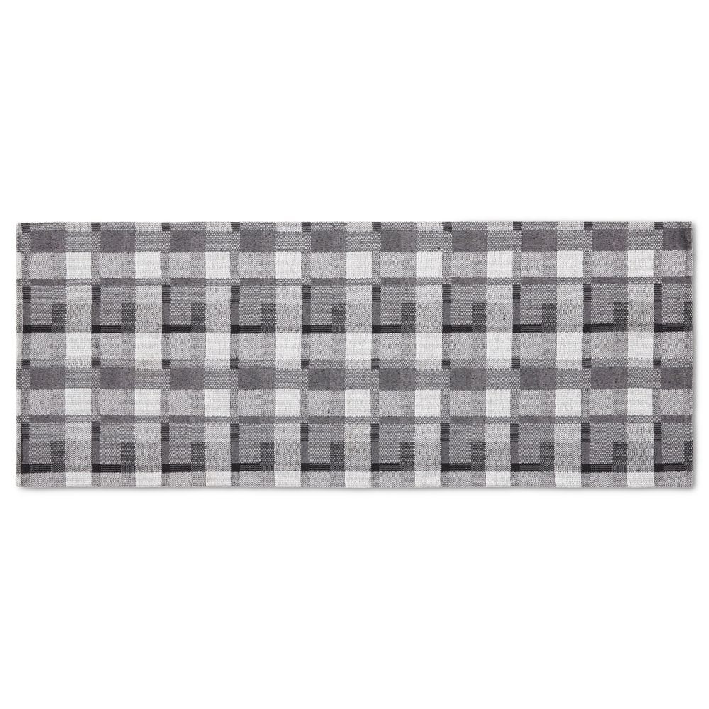 Stella Owen Plaid Black/Gray 20 in. x 50 in. Slip-Resistant Kitchen Runner Mat - Hercitys