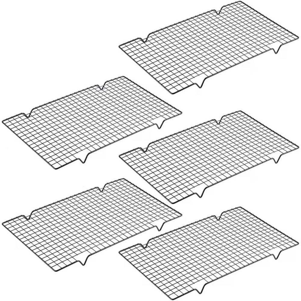 Pack of 5 Heavy Duty Wire Baking Rack for Oven Cooking and Cooling 10×16 Dishwasher Safe Sturdy Design - Hercitys