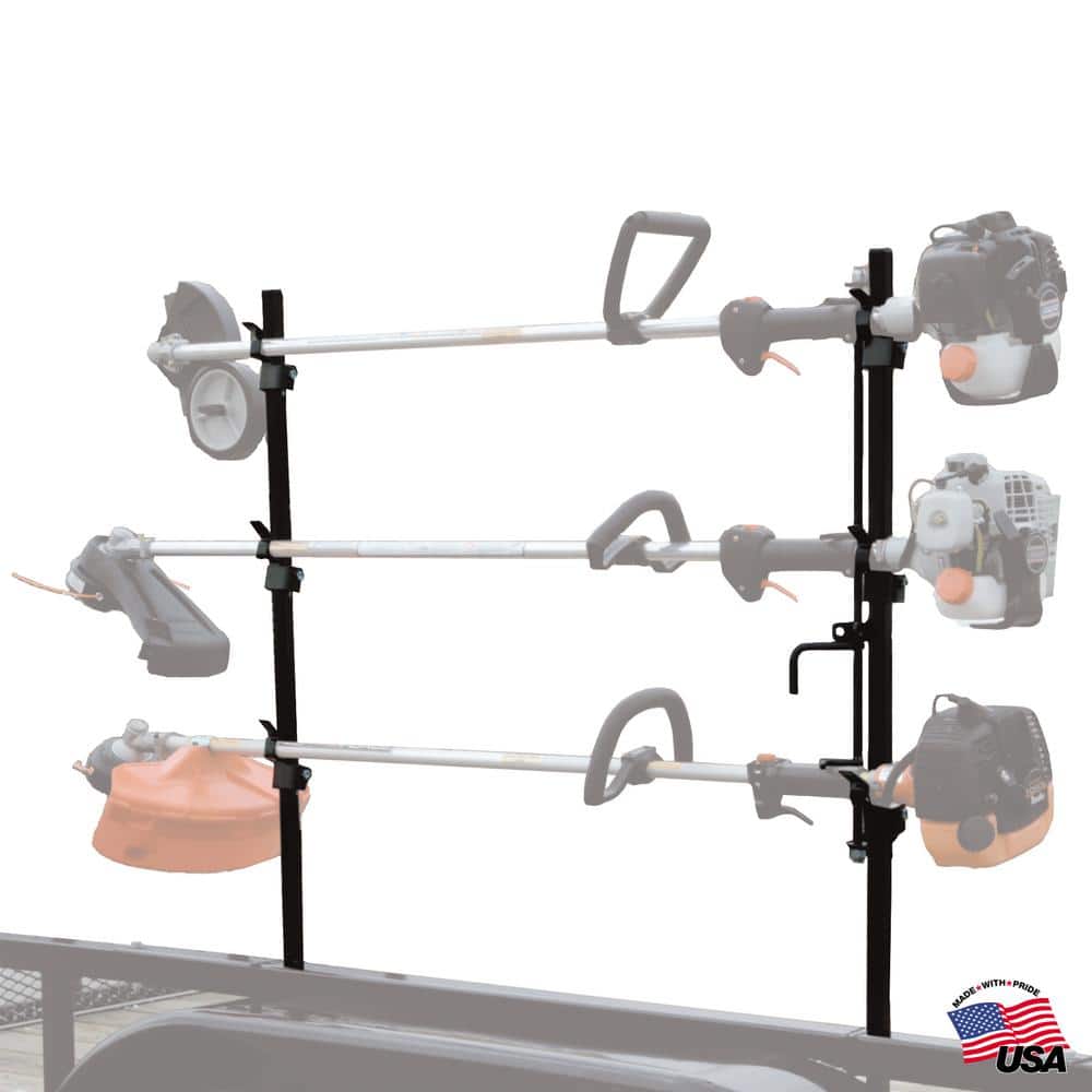 Snap-In-Style 3-Position Landscape Trimmer Lockable Rack Holder for Open Trailers - Hercitys