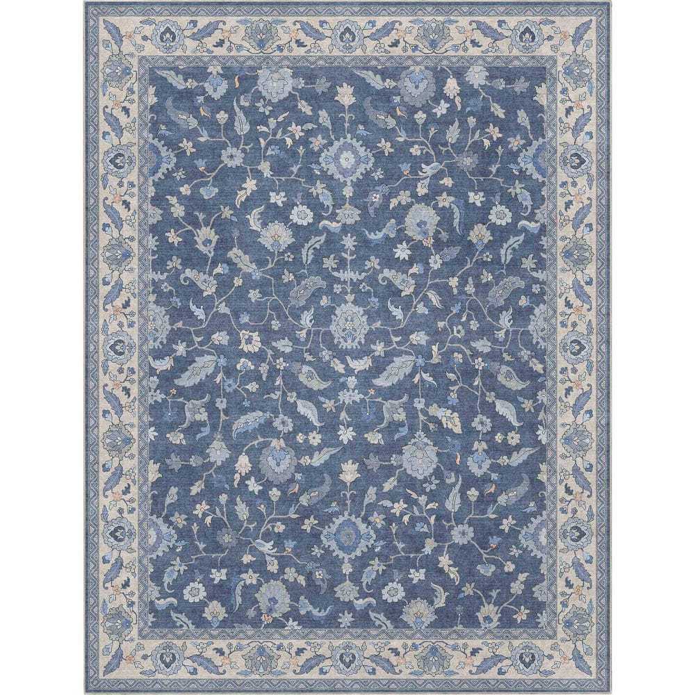 Ushak Mardin Updated Traditional Boho, Blue 5 ft. 3 in. x 7 ft. 3 in. Area Rug - Hercitys