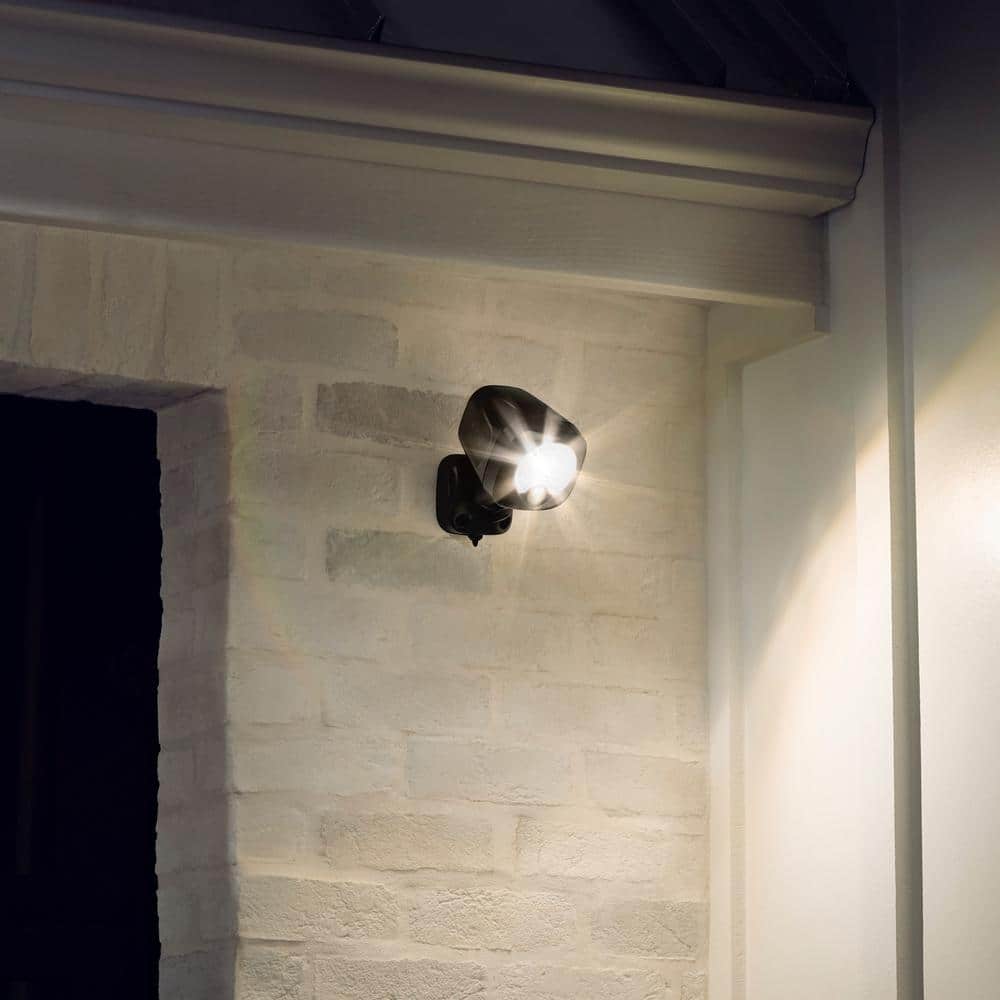 Smart Lighting Black Motion Activated Outdoor Integrated LED Spotlight Battery - Hercitys