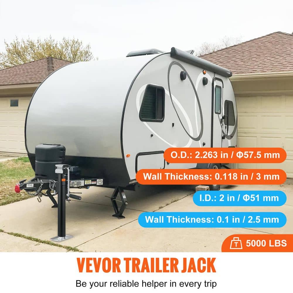 Trailer Jack, Trailer Tongue Jack Welding-on 5000 lb. Weight Capacity, Trailer Jack Stand with Handle for lifting - Hercitys