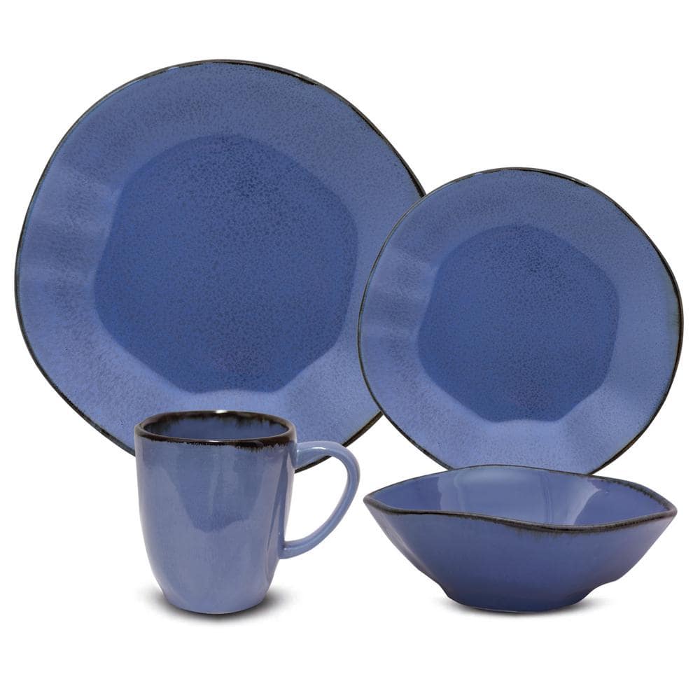 RYO 32-Piece Casual Blue Porcelain Dinnerware Set (Service for 8) - Hercitys