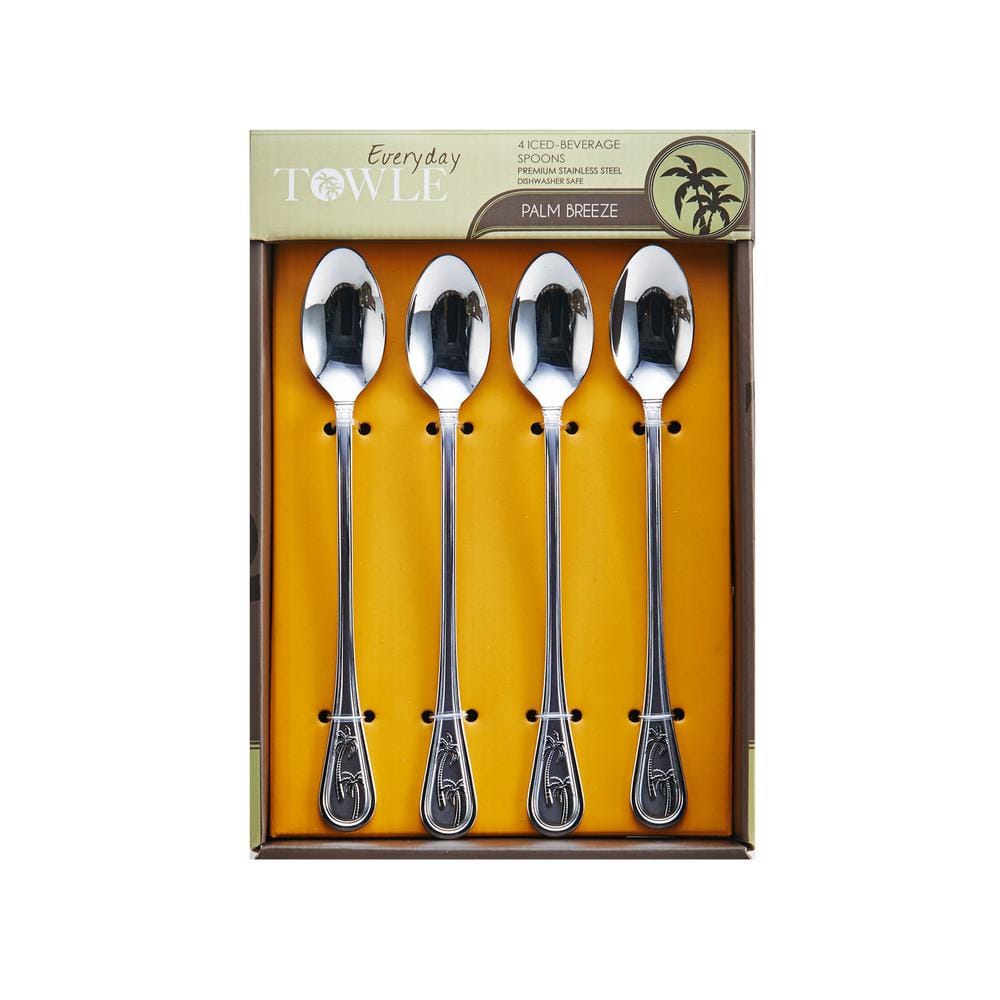 Palm Breeze Stainless Steel Ice Beverage Spoons (Set of 4) - Hercitys