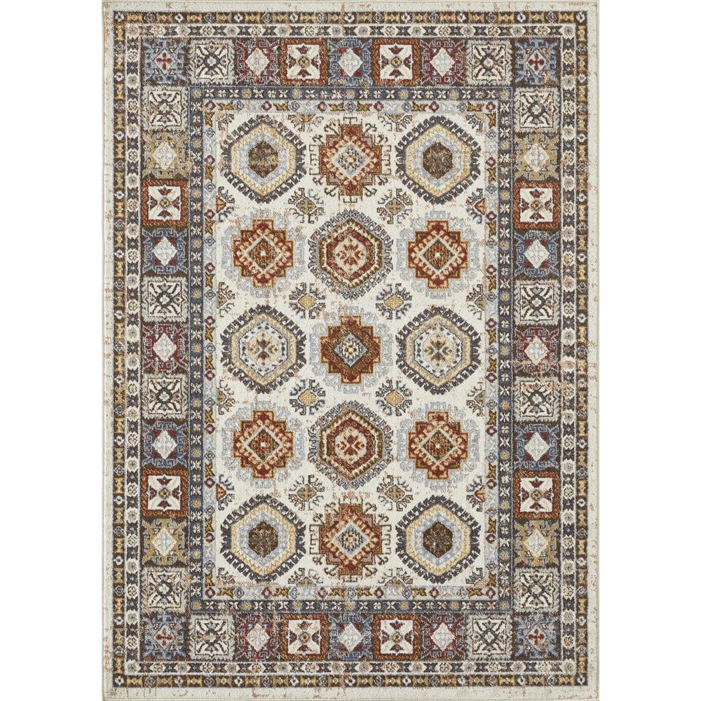 Alsbrooke Delary Cream 5 ft. 3 in. x 7 ft. 3 in. Oriental Polypropylene Area Rug - Hercitys
