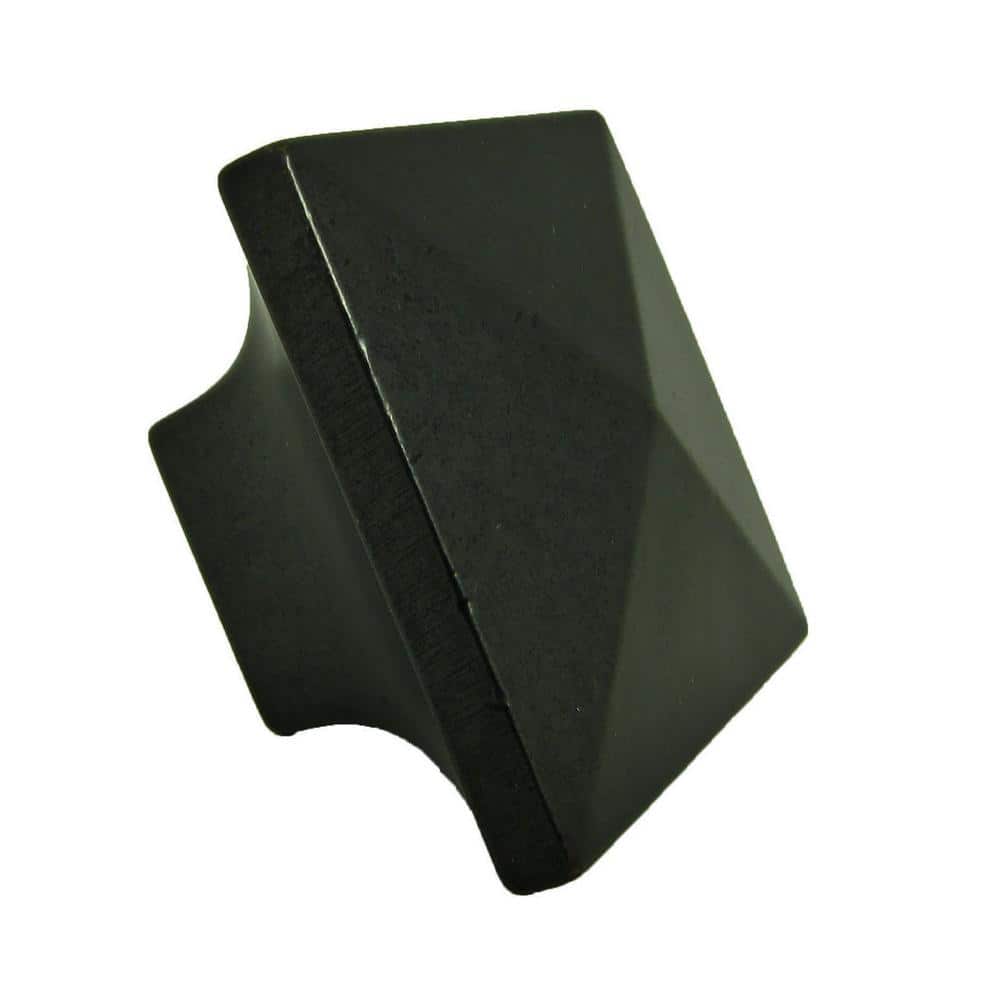 Cairo 1-1/4 in. Antique Black Square Cabinet Knob (10-Pack) - Hercitys