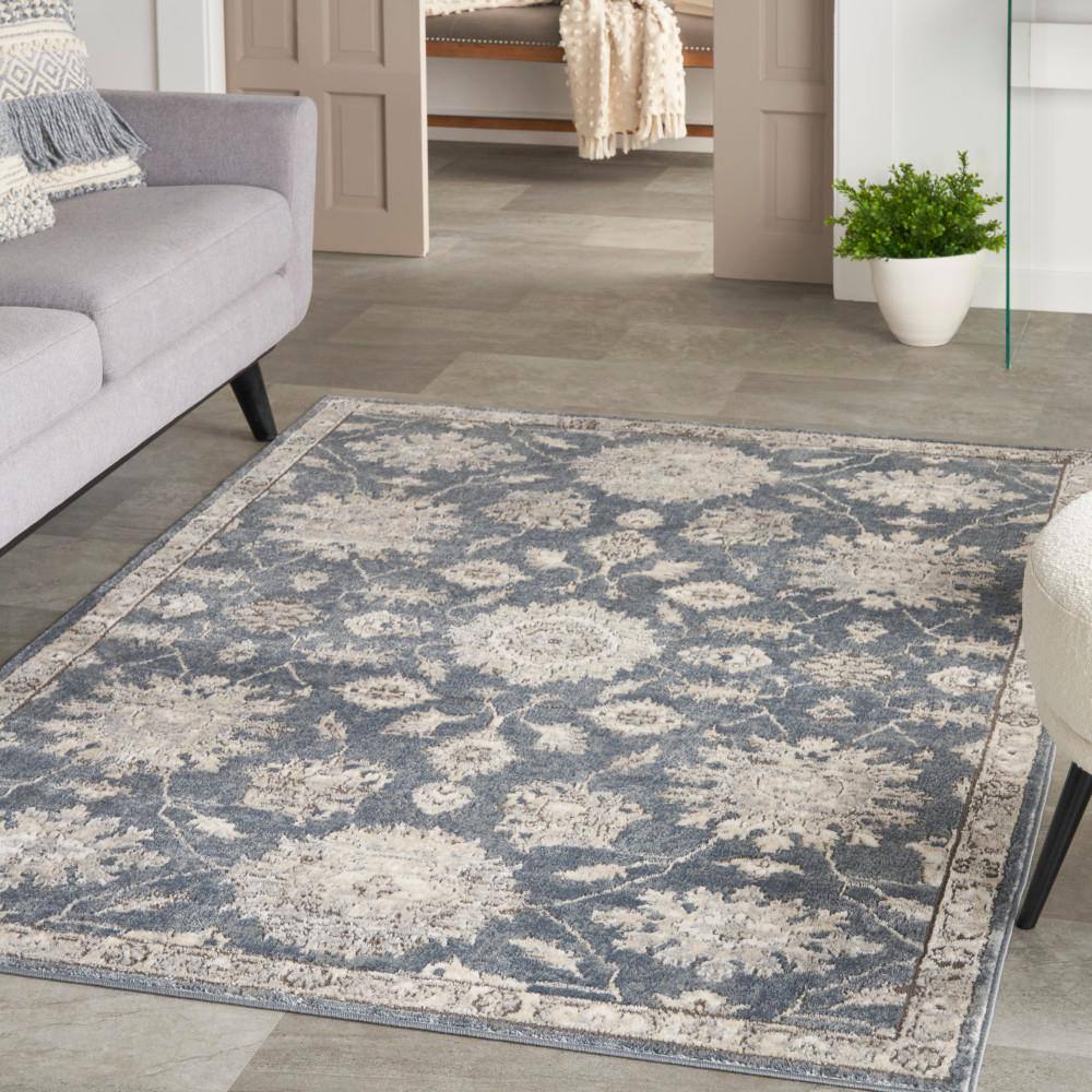 Concerto Blue/Beige 5 ft. x 7 ft. Persian Farmhouse Area Rug - Hercitys