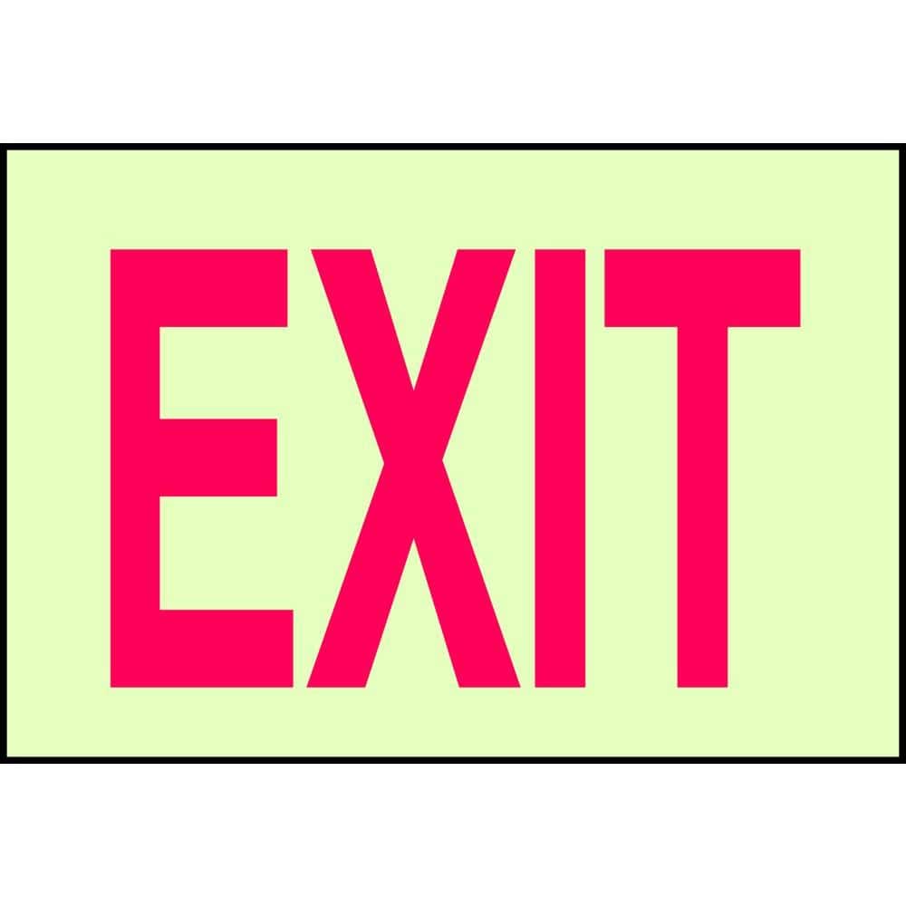 7 in. x 10 in. Glow-in-the-Dark Self-Stick Polyester Exit Sign - Hercitys