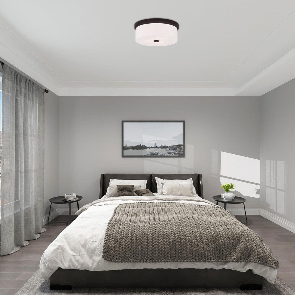 Meridian 3 Light Bronze Flush Mount - Hercitys