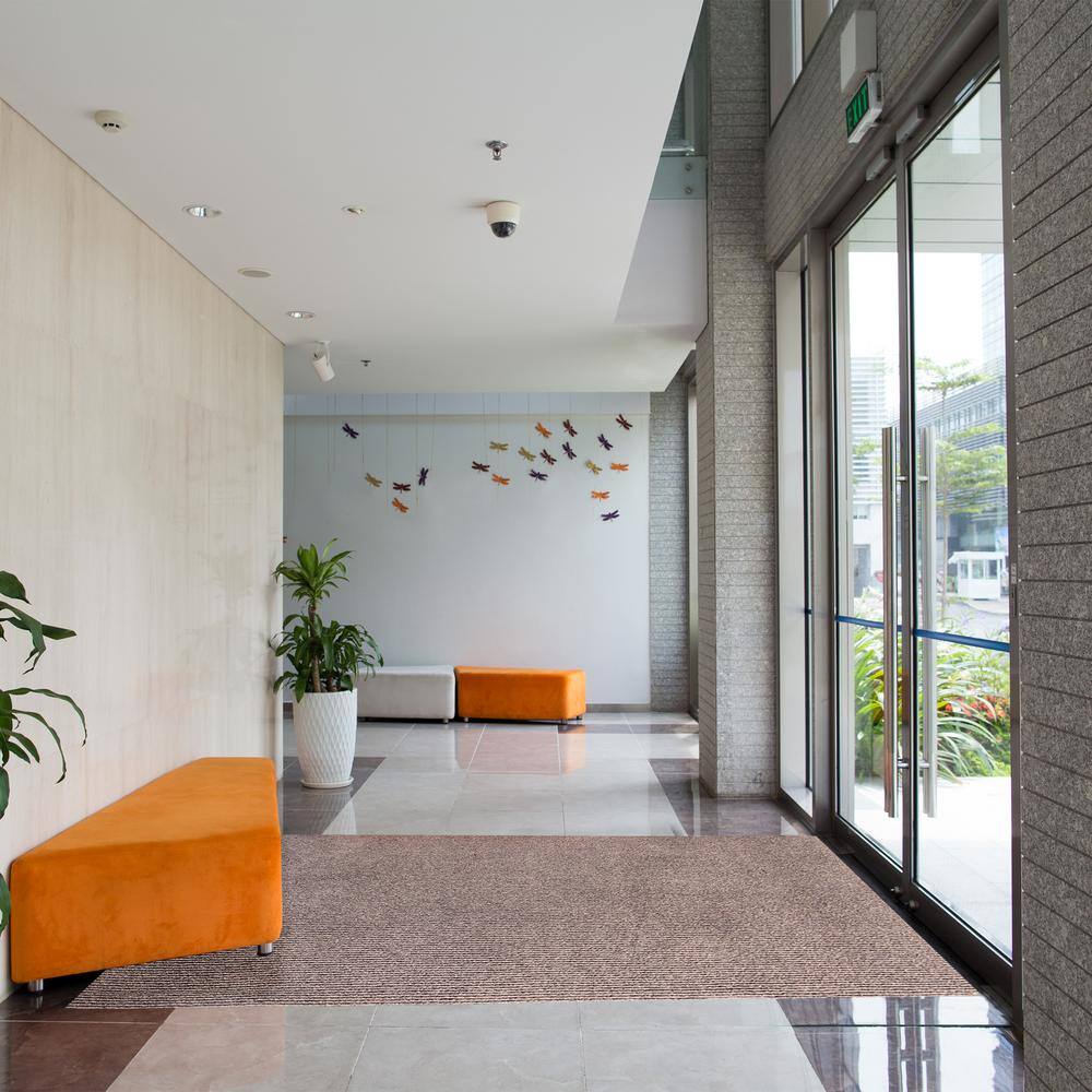 Heavy Duty Solid Beige 31 in. W x 20 ft. L Indoor/Outdoor Runner Rug/Stair Runner 52 sq. ft. - Hercitys