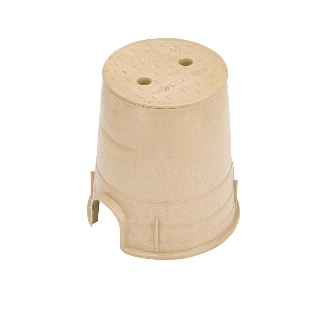 6 in. Round Standard Series Valve Box & Cover, 9 in. Height, Sand Box, Sand ICV Cover - Hercitys