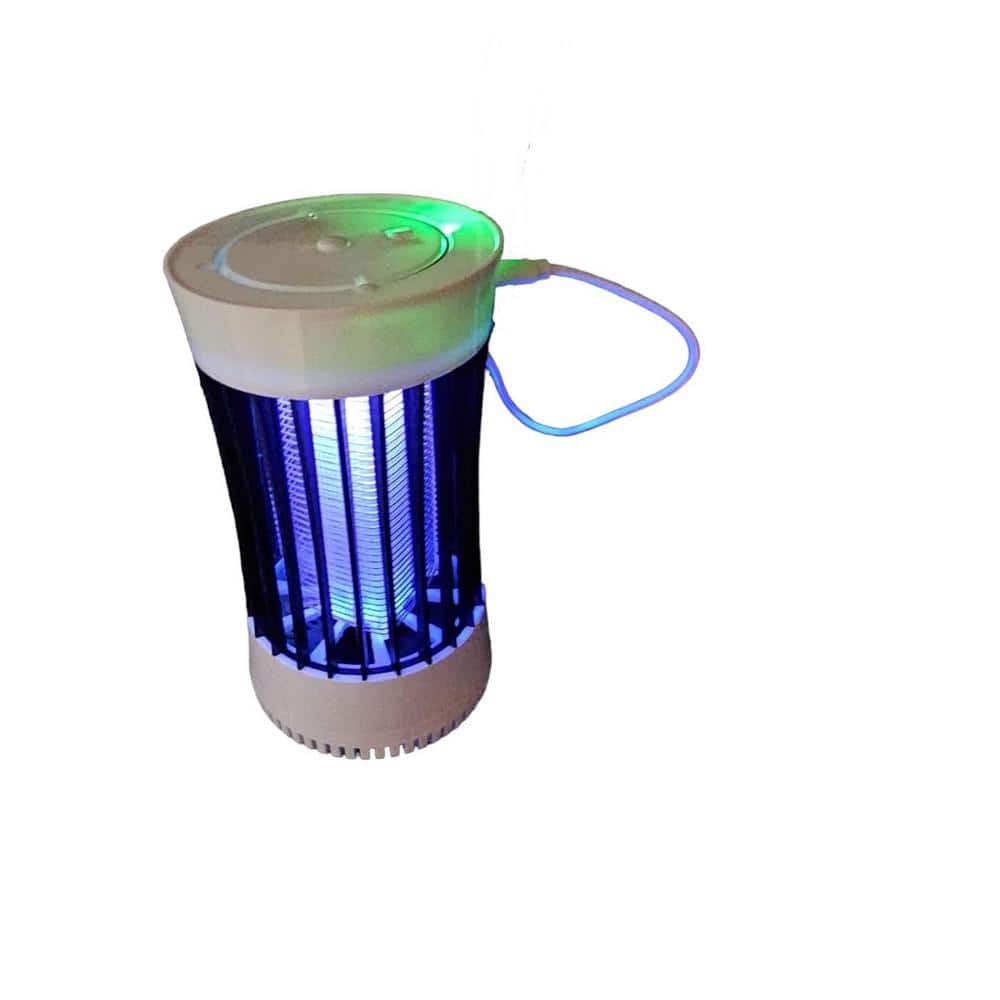 Indoor/Outdoor Portable Rechargeable Pest Attractant Lamp with UV Attraction+Wind Inhale Insect Trap in Black (1-Pack) - Hercitys