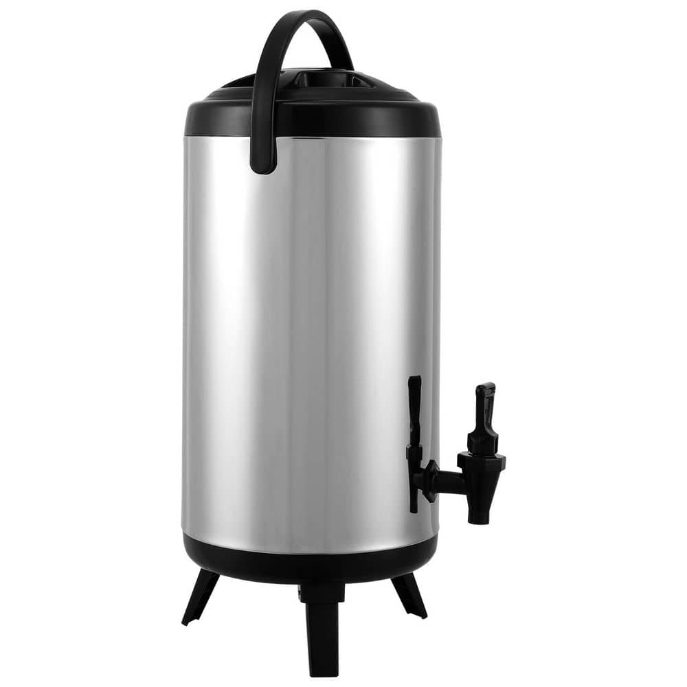 Stainless Steel Insulated Beverage Dispenser, 2.4 Gal. 9.2 L, Thermal Hot and Cold Drink Server Dispenser, Food-grade - Hercitys
