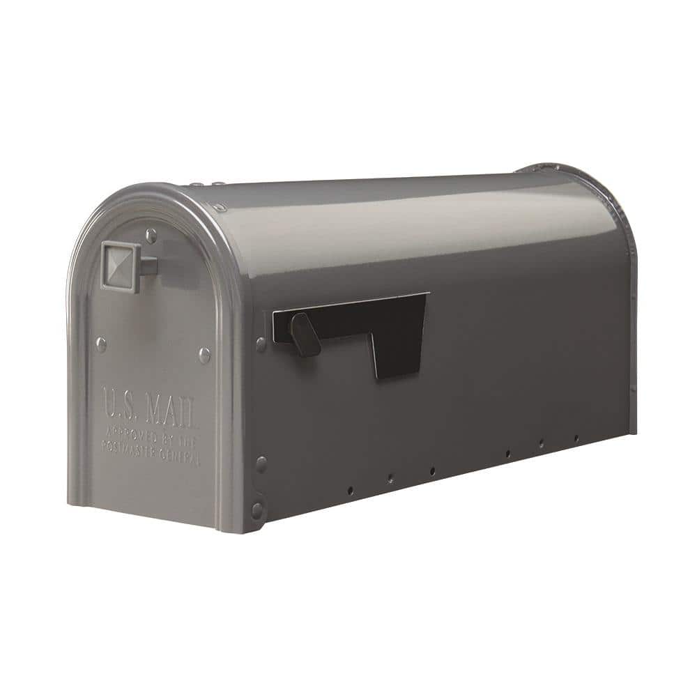Edson Gray, Medium, Steel, Post Mount Mailbox - Hercitys
