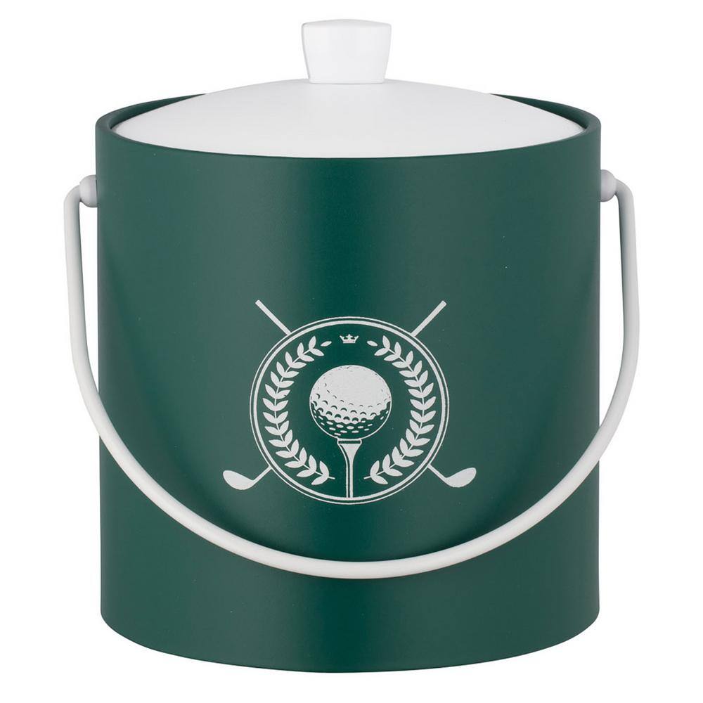 PASTIMES Golf 3 qt. Tropic Green Ice Bucket with Acrylic Cover - Hercitys