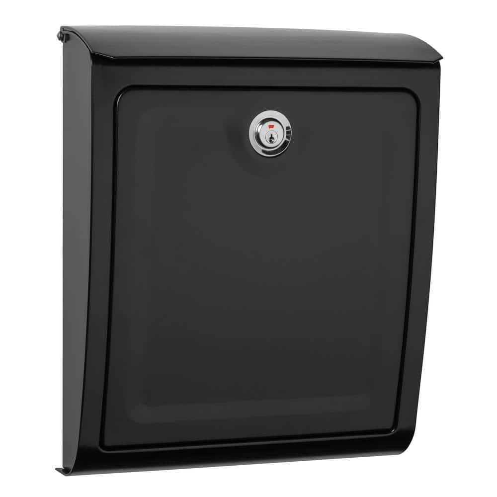 Sienna Black, Medium, Steel, Locking Wall Mount Mailbox - Hercitys