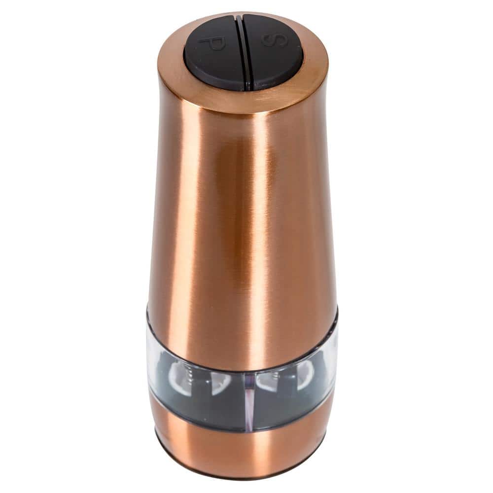 Lexi Home Copper 2 in 1 Electric Stainless Steel Salt Pepper Grinder - Hercitys