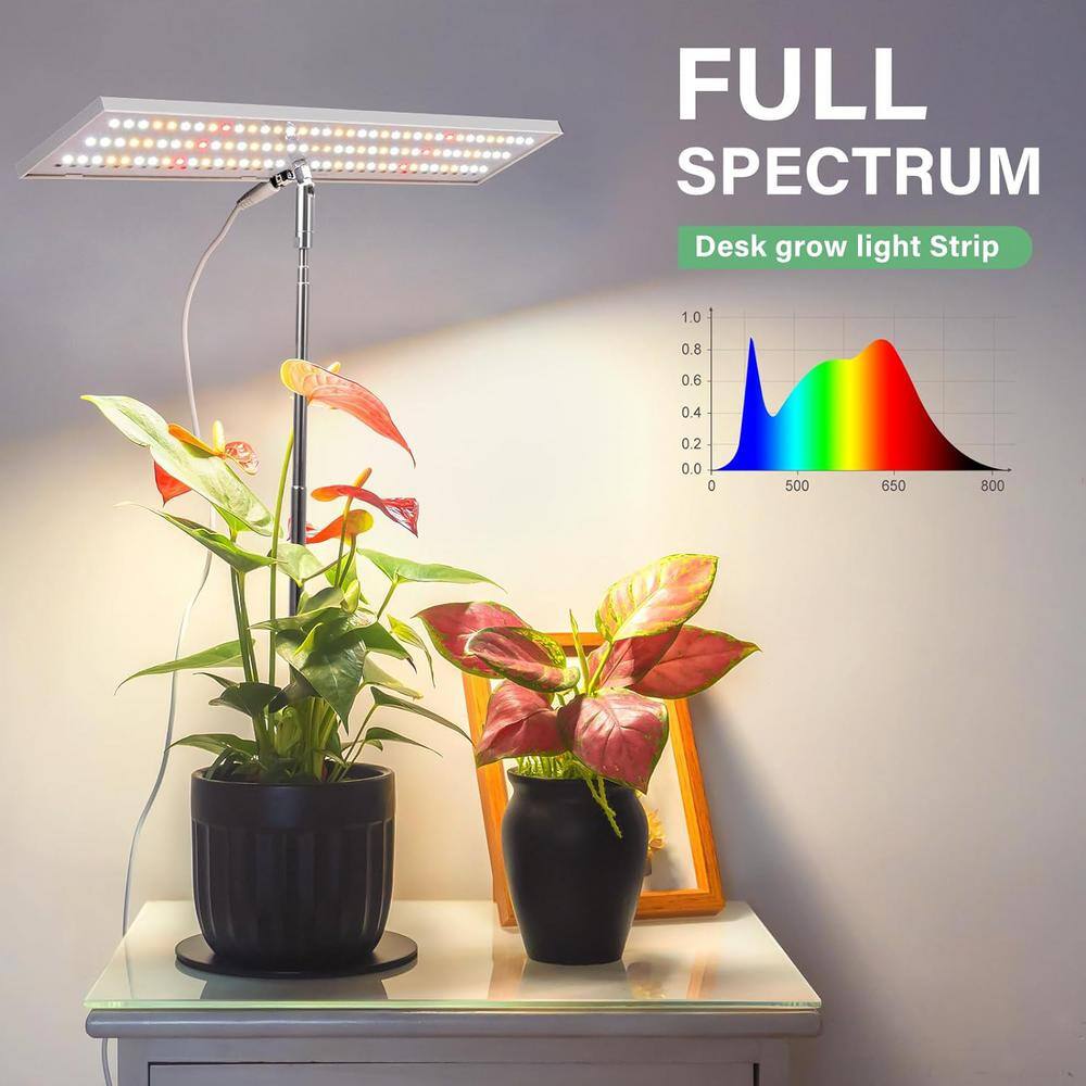 Full Spectrum LED Plant Grow Light for Indoor Plants with Adjustable Height, Auto On/Off Timer, & 4 Dimmable Brightness - Hercitys