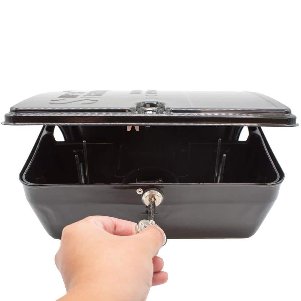 Black Super Strongbox Galvanized Steel Tamper-Resistant Bait Station, 6-Pack - Hercitys