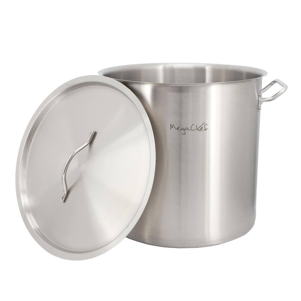 Professional Kitchen 38.5 qt. Round Stainless Steel Stock Pot with Lid - Hercitys